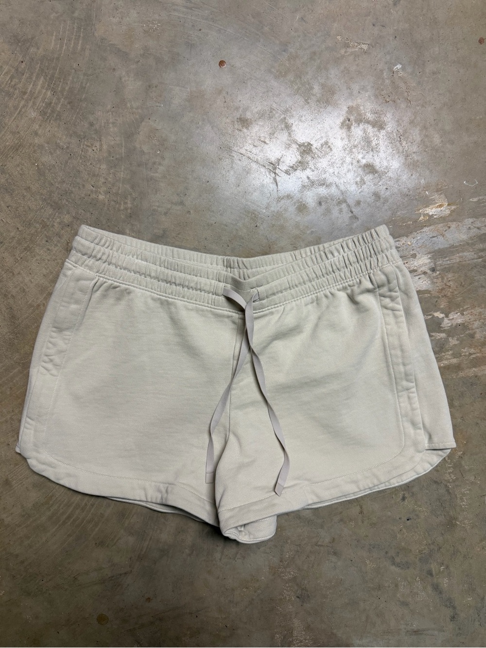 Women's Cream Athletic Drawstring Shorts